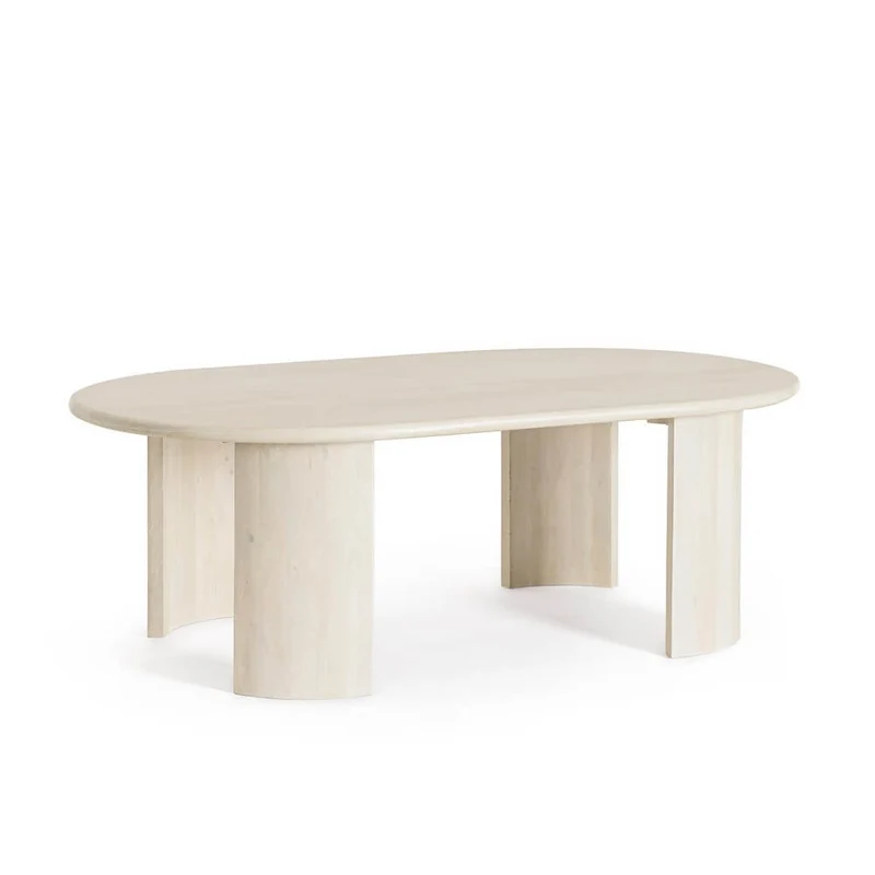Tavolo da pranzo ovale in legno di mango naturale 210x100 - BRANCH