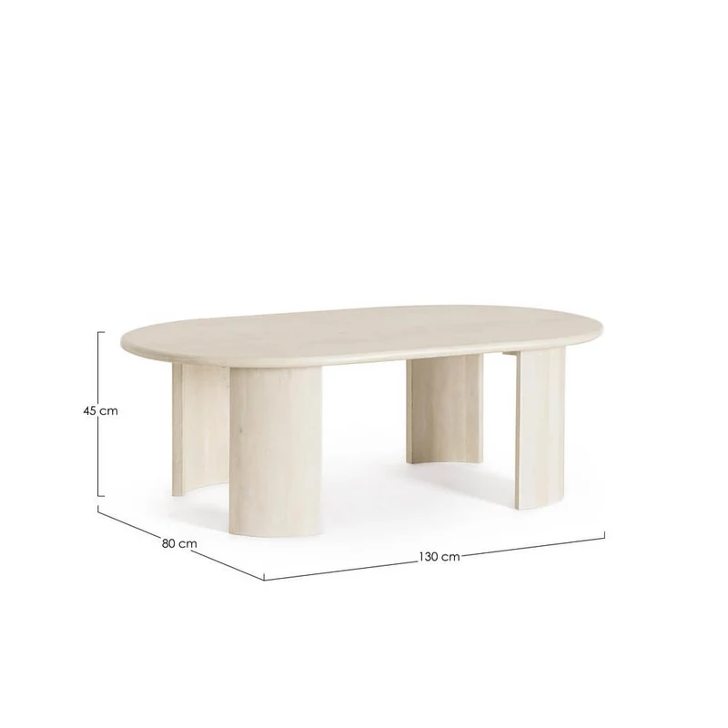 Tavolo da pranzo ovale in legno di mango naturale 210x100 - BRANCH