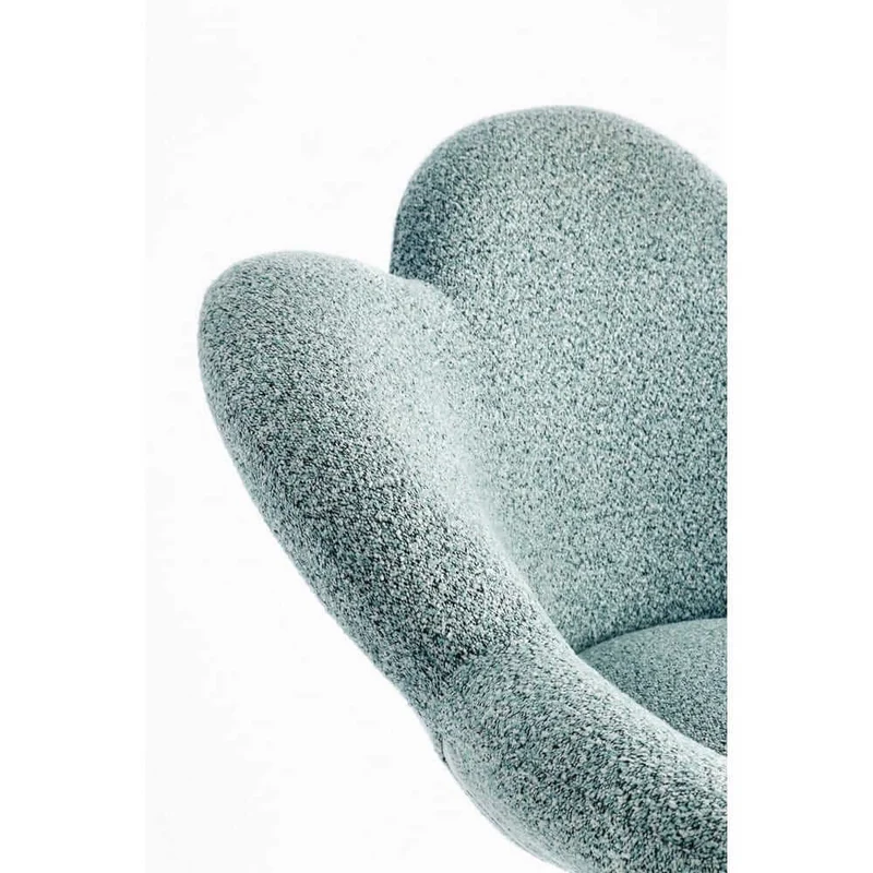 Set di 2 Poltroncine Girevoli Regolabili in Tessuto Bouclé con Base Cromata - BLOOM