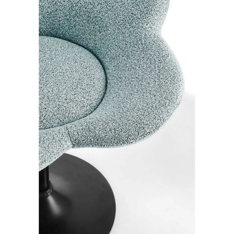 Set di 2 Poltroncine Girevoli Regolabili in Tessuto Bouclé con Base Cromata - BLOOM