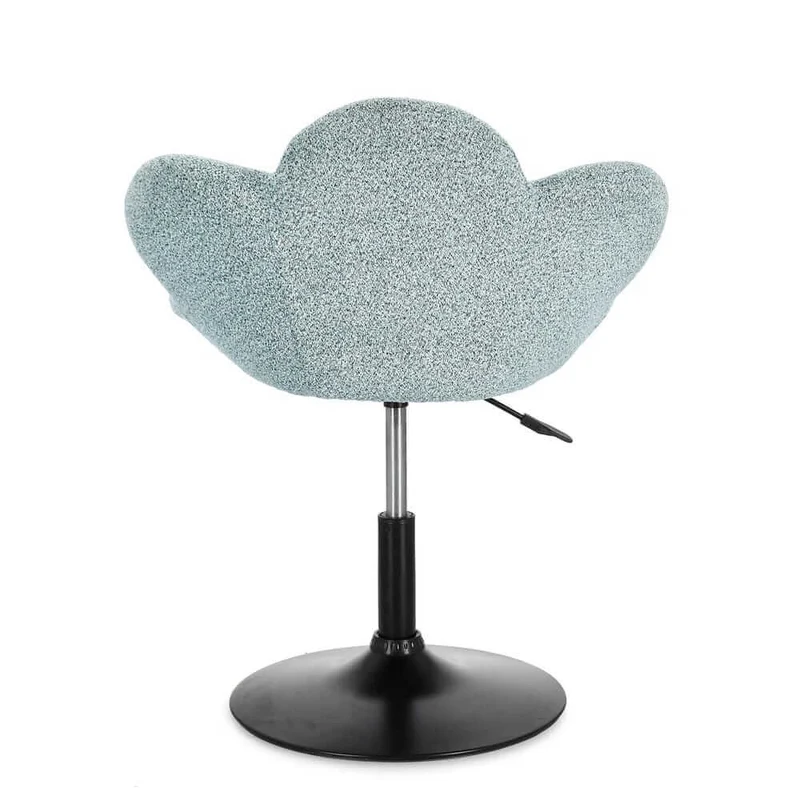 Set di 2 Poltroncine Girevoli Regolabili in Tessuto Bouclé con Base Cromata - BLOOM