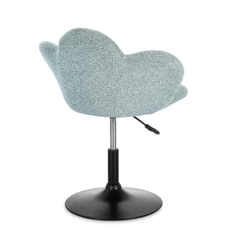 Set di 2 Poltroncine Girevoli Regolabili in Tessuto Bouclé con Base Cromata - BLOOM