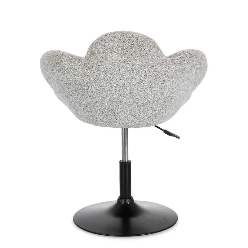 Set di 2 Poltroncine Girevoli Regolabili in Tessuto Bouclé con Base Cromata - BLOOM