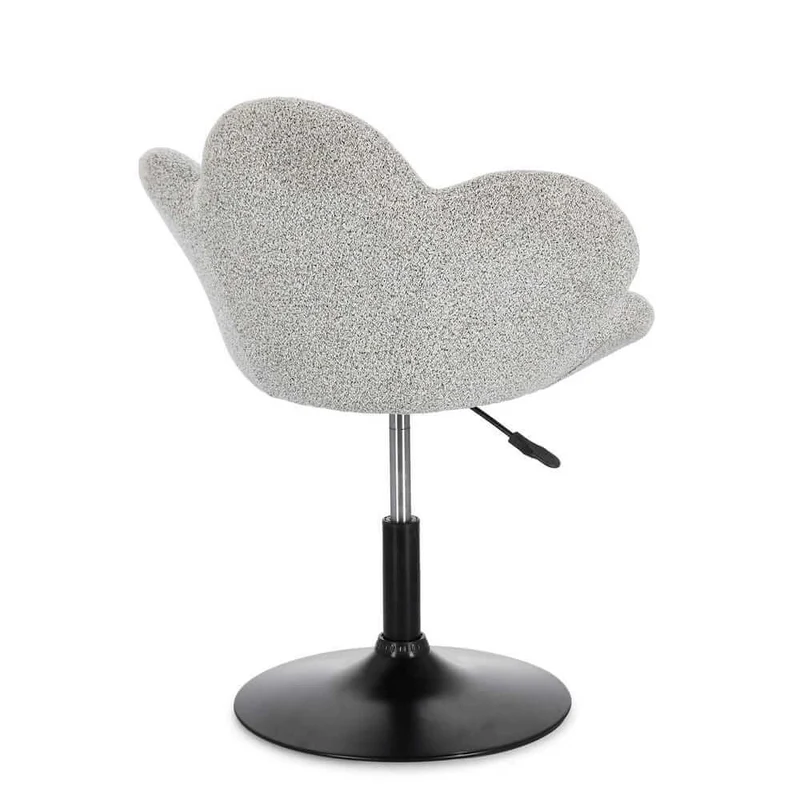 Set di 2 Poltroncine Girevoli Regolabili in Tessuto Bouclé con Base Cromata - BLOOM