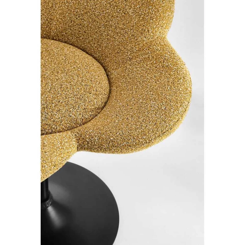 Set di 2 Poltroncine Girevoli Regolabili in Tessuto Bouclé con Base Cromata - BLOOM