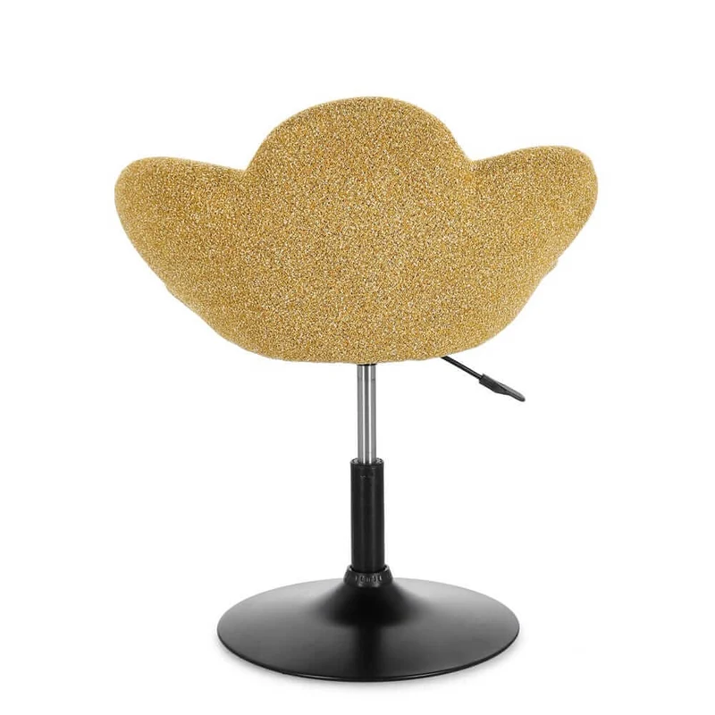 Set di 2 Poltroncine Girevoli Regolabili in Tessuto Bouclé con Base Cromata - BLOOM