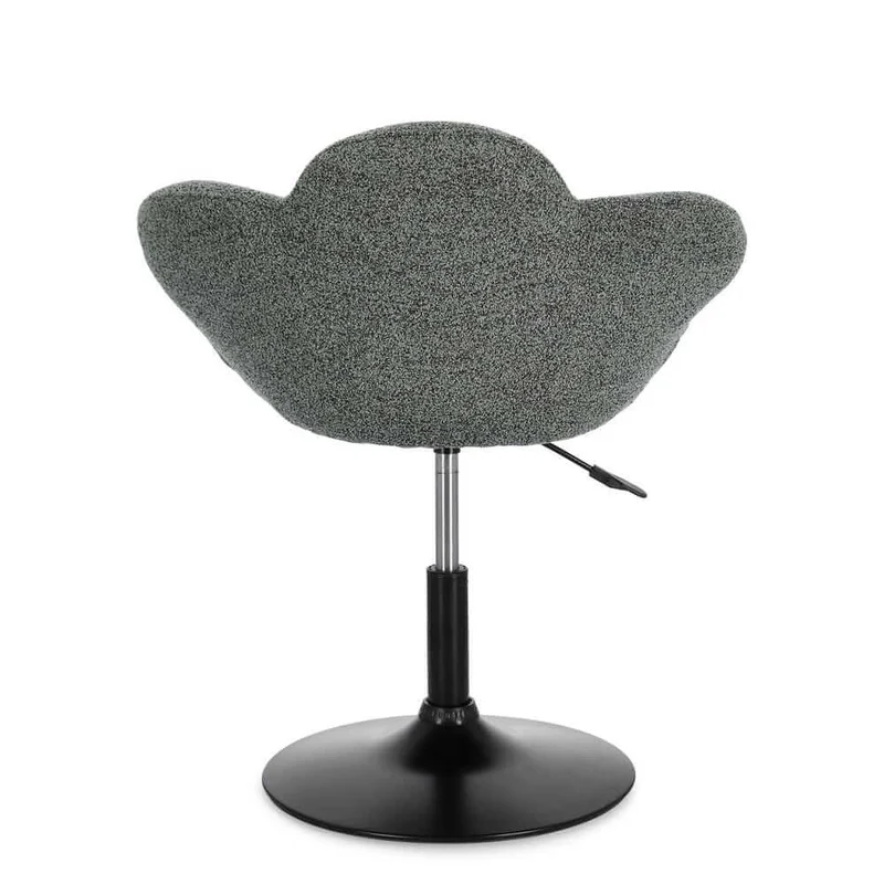Set di 2 Poltroncine Girevoli Regolabili in Tessuto Bouclé con Base Cromata - BLOOM