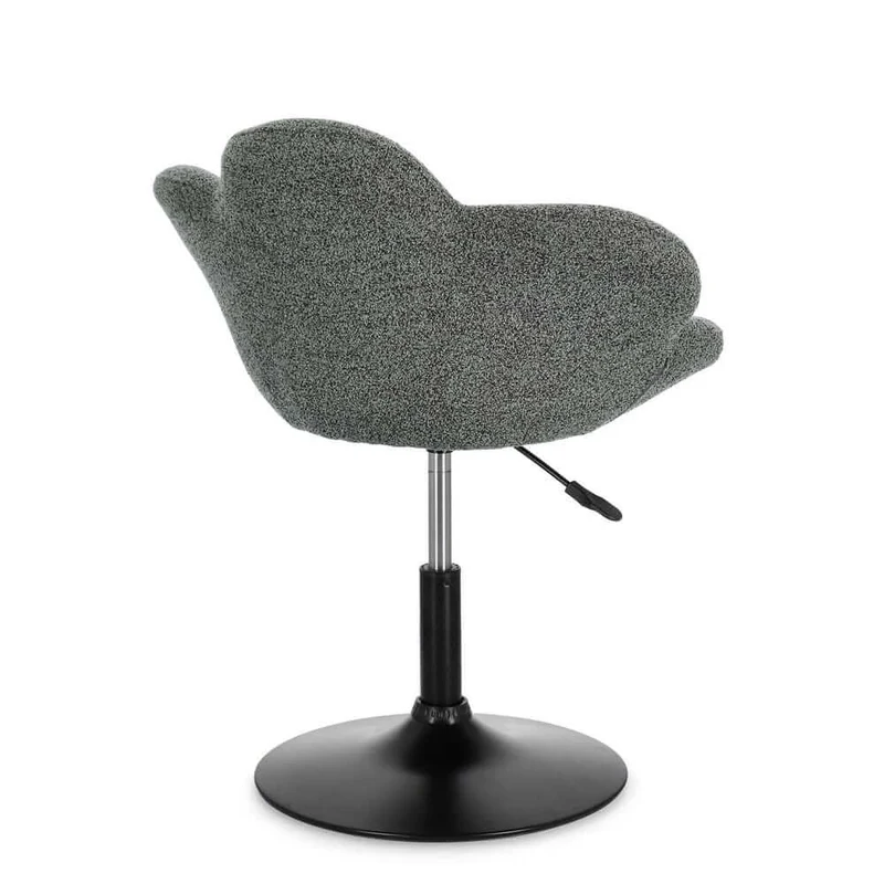 Set di 2 Poltroncine Girevoli Regolabili in Tessuto Bouclé con Base Cromata - BLOOM