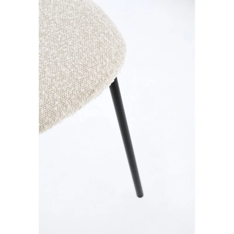 Set di 2 Sedie con Seduta Imbottita Boucléé Schienale in Legno e Gambe in Acciaio - BELLA