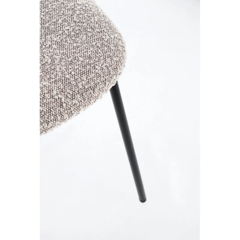 Set di 2 Sedie con Seduta Imbottita Boucléé Schienale in Legno e Gambe in Acciaio - BELLA