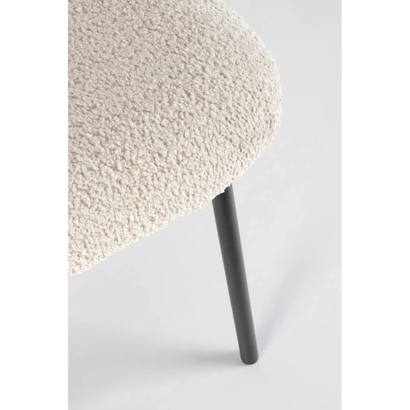 Set di 2 Sedie Imbottite in Tessuto Bouclé con Gambe in Acciaio - BEATRICE