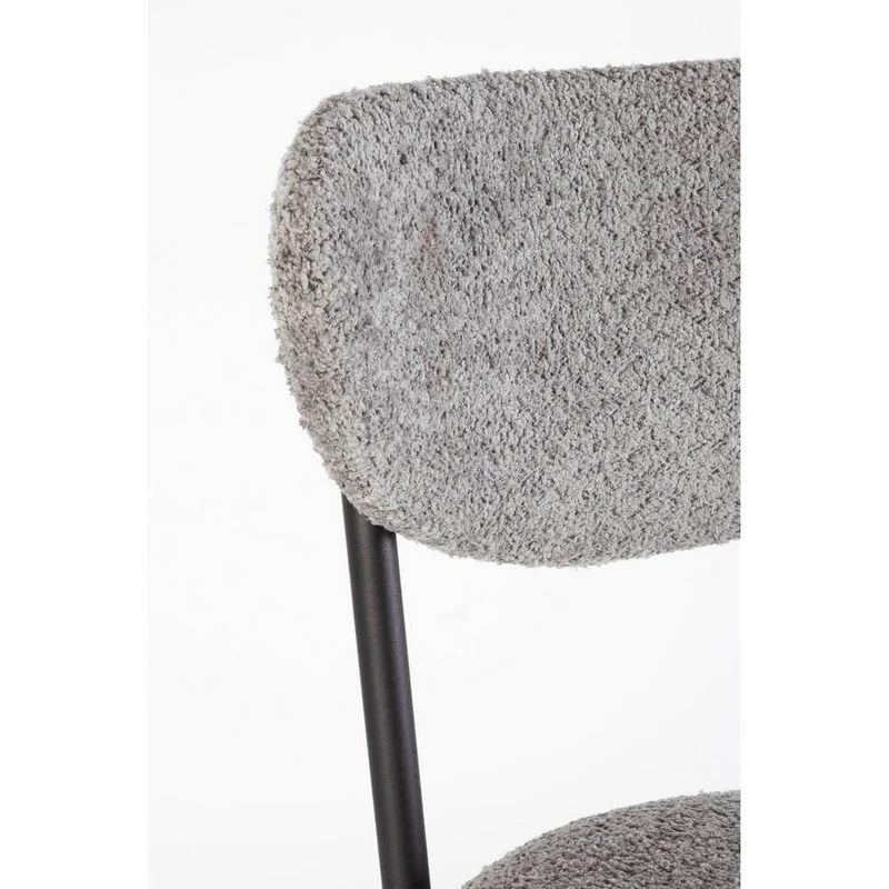 Set di 2 Sedie Imbottite in Tessuto Bouclé con Gambe in Acciaio - BEATRICE
