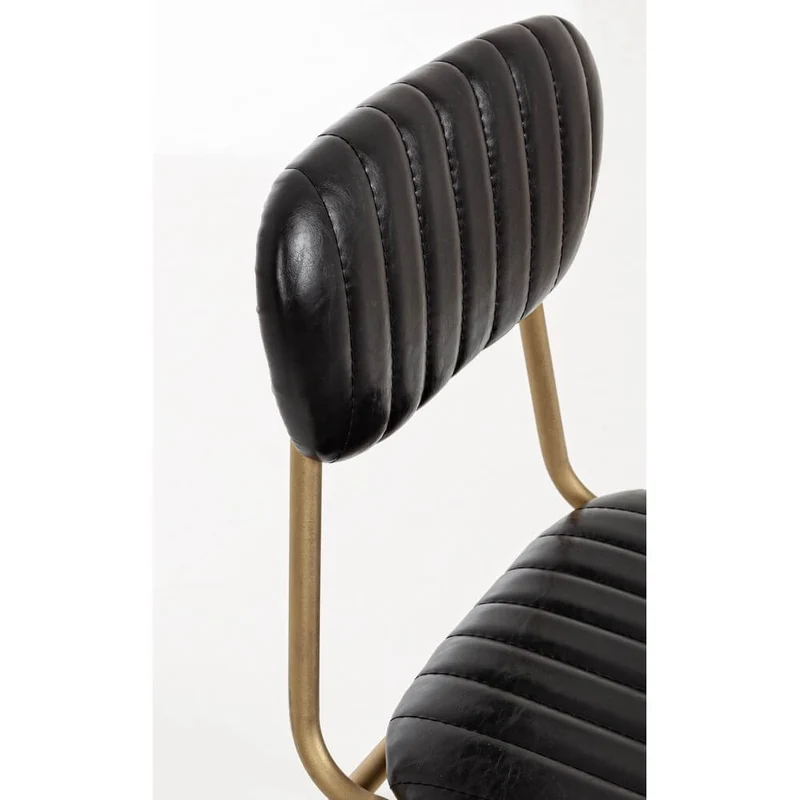 Set di 2 sedie imbottite in similpelle con struttura in metallo - BARNABY