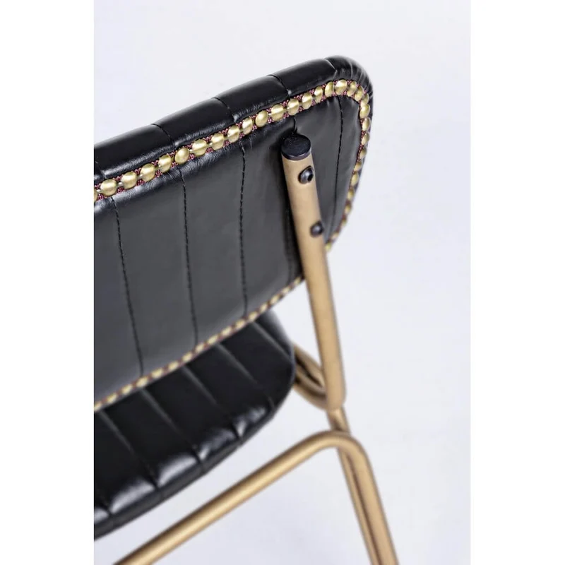 Set di 2 sedie imbottite in similpelle con struttura in metallo - BARNABY