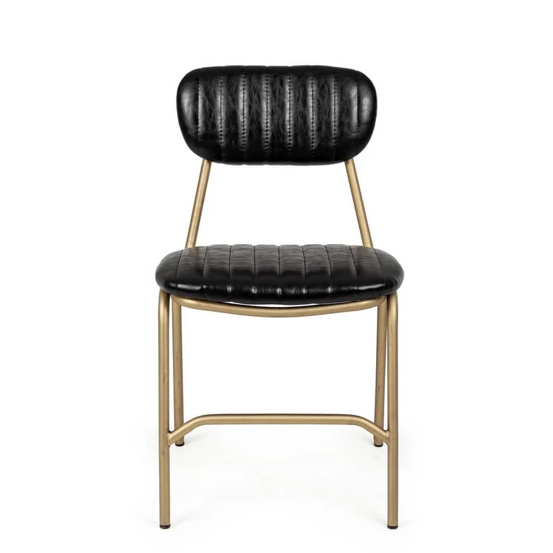 Set di 2 sedie imbottite in similpelle con struttura in metallo - BARNABY