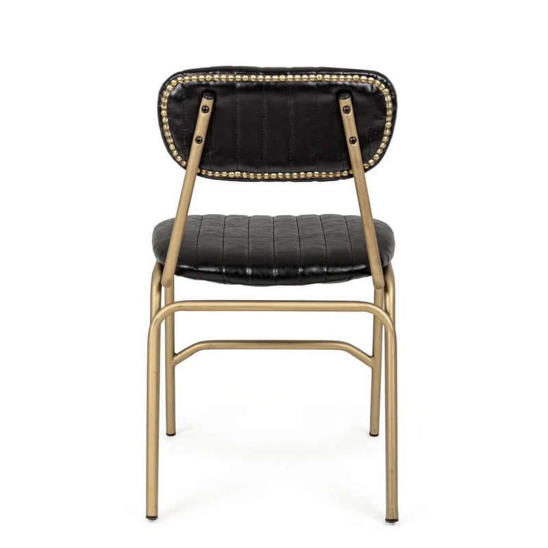 Set di 2 sedie imbottite in similpelle con struttura in metallo - BARNABY