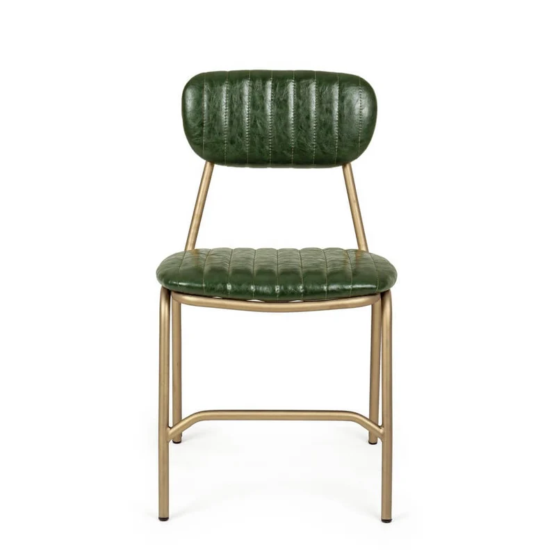 Set di 2 sedie imbottite in similpelle con struttura in metallo - BARNABY