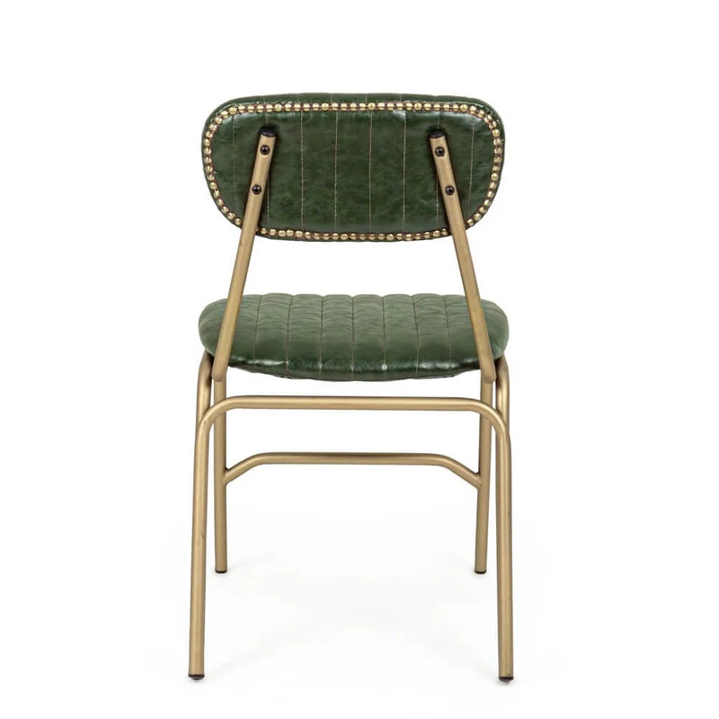 Set di 2 sedie imbottite in similpelle con struttura in metallo - BARNABY