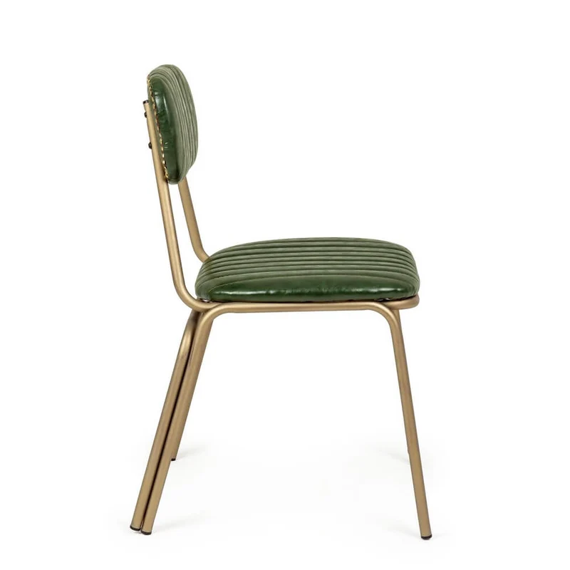 Set di 2 sedie imbottite in similpelle con struttura in metallo - BARNABY