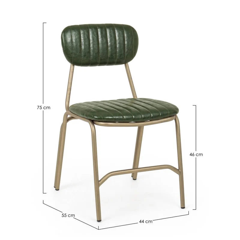 Set di 2 sedie imbottite in similpelle con struttura in metallo - BARNABY