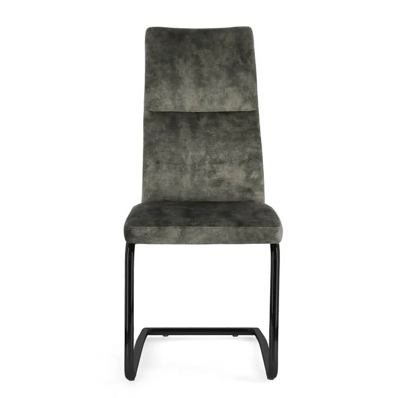 Set di 4 Sedie Imbottite in Velluto con Gambe in Acciaio - ASHER