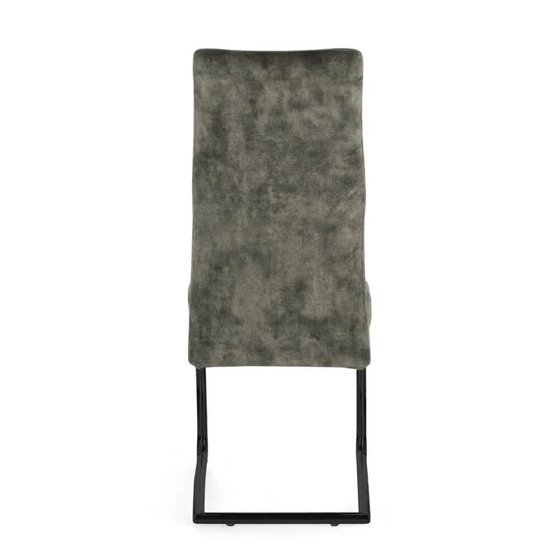 Set di 4 Sedie Imbottite in Velluto con Gambe in Acciaio - ASHER