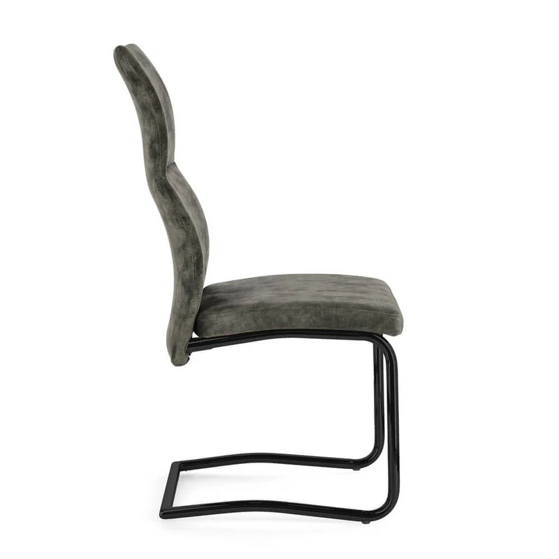 Set di 4 Sedie Imbottite in Velluto con Gambe in Acciaio - ASHER