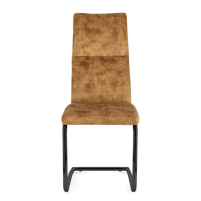 Set di 4 Sedie Imbottite in Velluto con Gambe in Acciaio - ASHER