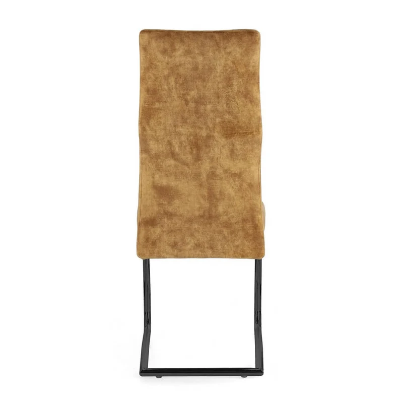 Set di 4 Sedie Imbottite in Velluto con Gambe in Acciaio - ASHER