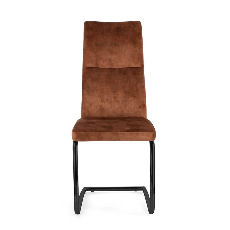 Set di 4 Sedie Imbottite in Velluto con Gambe in Acciaio - ASHER