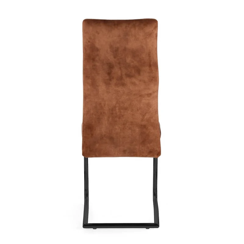 Set di 4 Sedie Imbottite in Velluto con Gambe in Acciaio - ASHER
