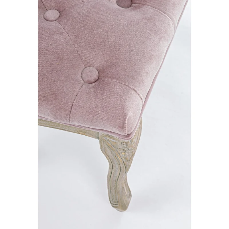 Panca imbottita in tessuto con gambe in legno stile classico - ARIANNA