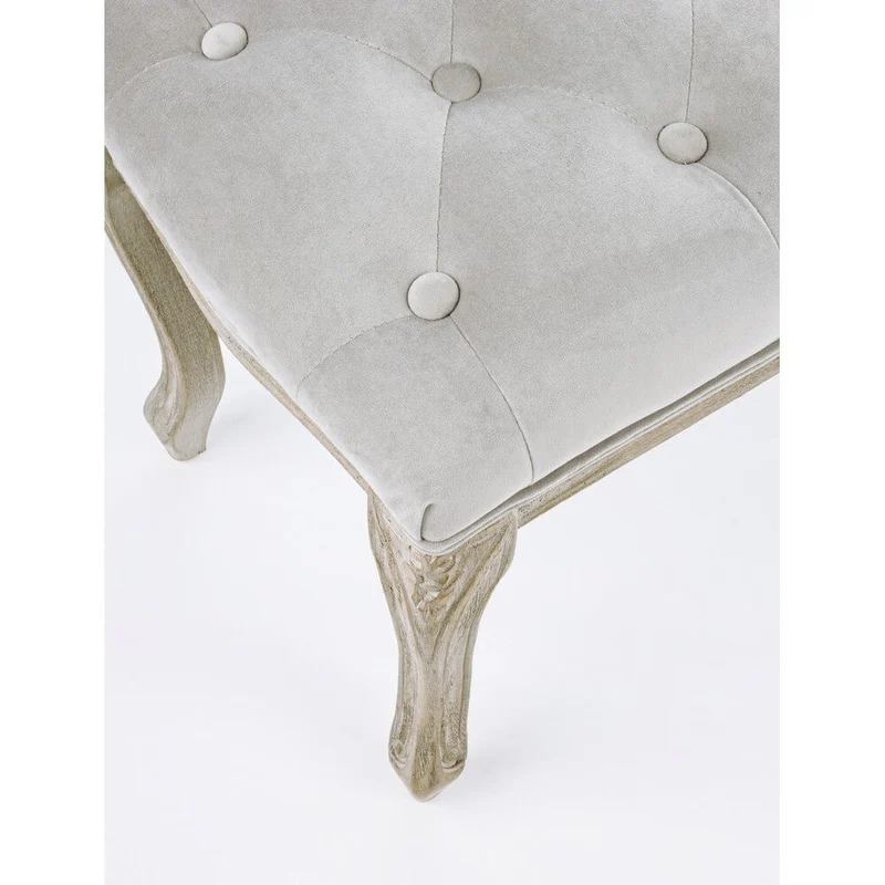 Panca imbottita in tessuto con gambe in legno stile classico - ARIANNA