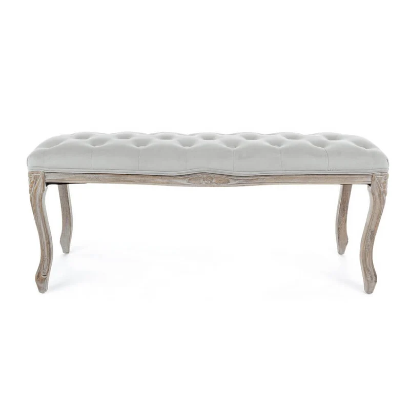 Panca imbottita in tessuto con gambe in legno stile classico - ARIANNA