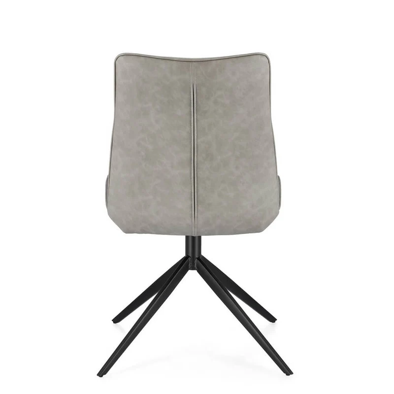 Set di 2 Sedie Imbottite in Similpelle con Gambe in Acciaio - ARIA