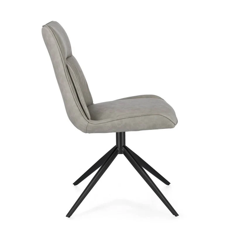 Set di 2 Sedie Imbottite in Similpelle con Gambe in Acciaio - ARIA