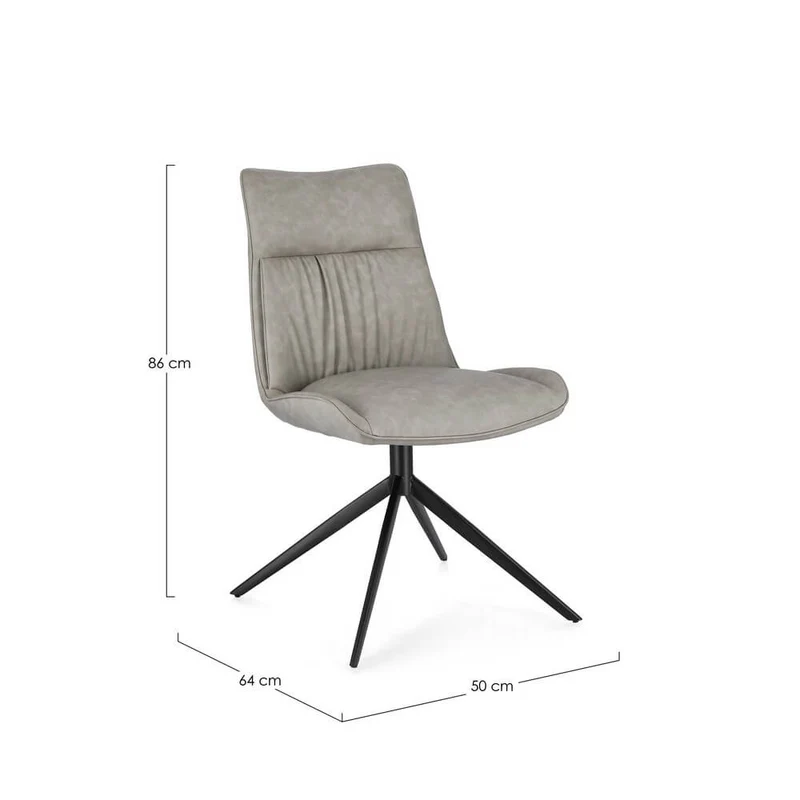 Set di 2 Sedie Imbottite in Similpelle con Gambe in Acciaio - ARIA