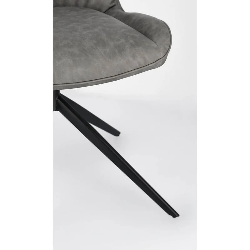 Set di 2 Sedie Imbottite in Similpelle con Gambe in Acciaio - ARIA