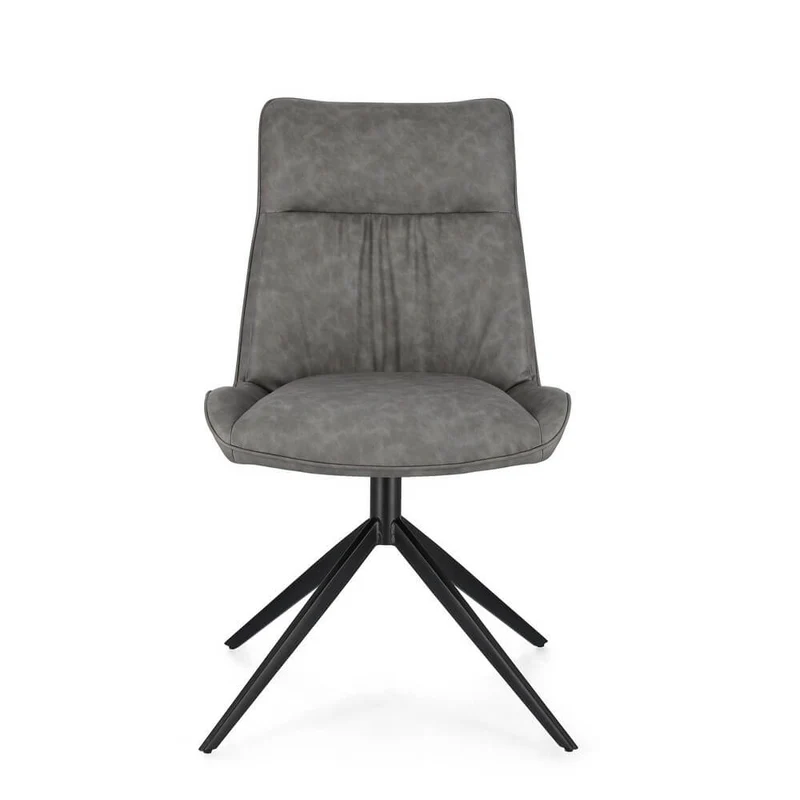 Set di 2 Sedie Imbottite in Similpelle con Gambe in Acciaio - ARIA