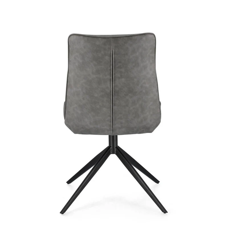 Set di 2 Sedie Imbottite in Similpelle con Gambe in Acciaio - ARIA