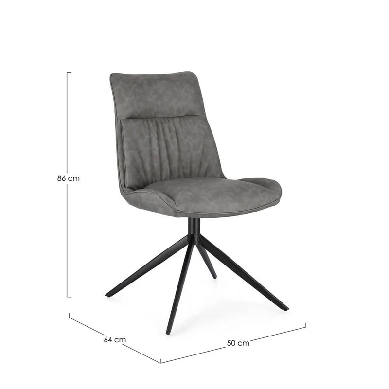 Set di 2 Sedie Imbottite in Similpelle con Gambe in Acciaio - ARIA
