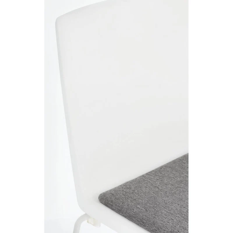 Set di 4 Sedie Impilabili con Seduta Imbottita e Gambe in Acciaio - AMARA