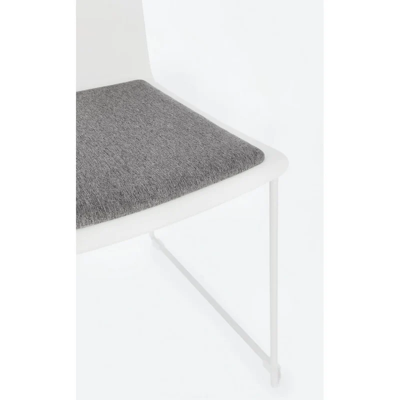 Set di 4 Sedie Impilabili con Seduta Imbottita e Gambe in Acciaio - AMARA