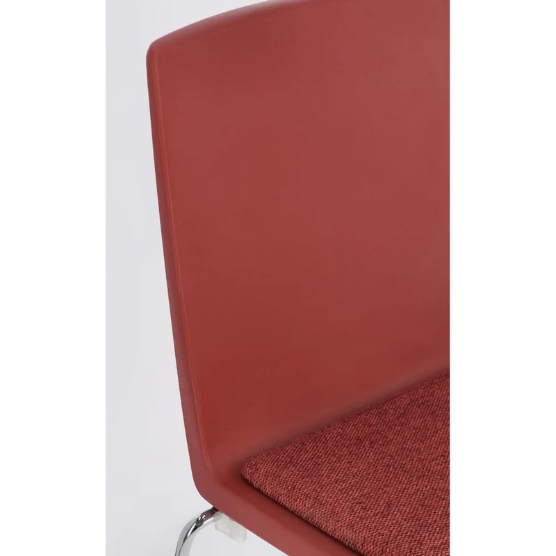Set di 4 Sedie Impilabili con Seduta Imbottita e Gambe in Acciaio - AMARA