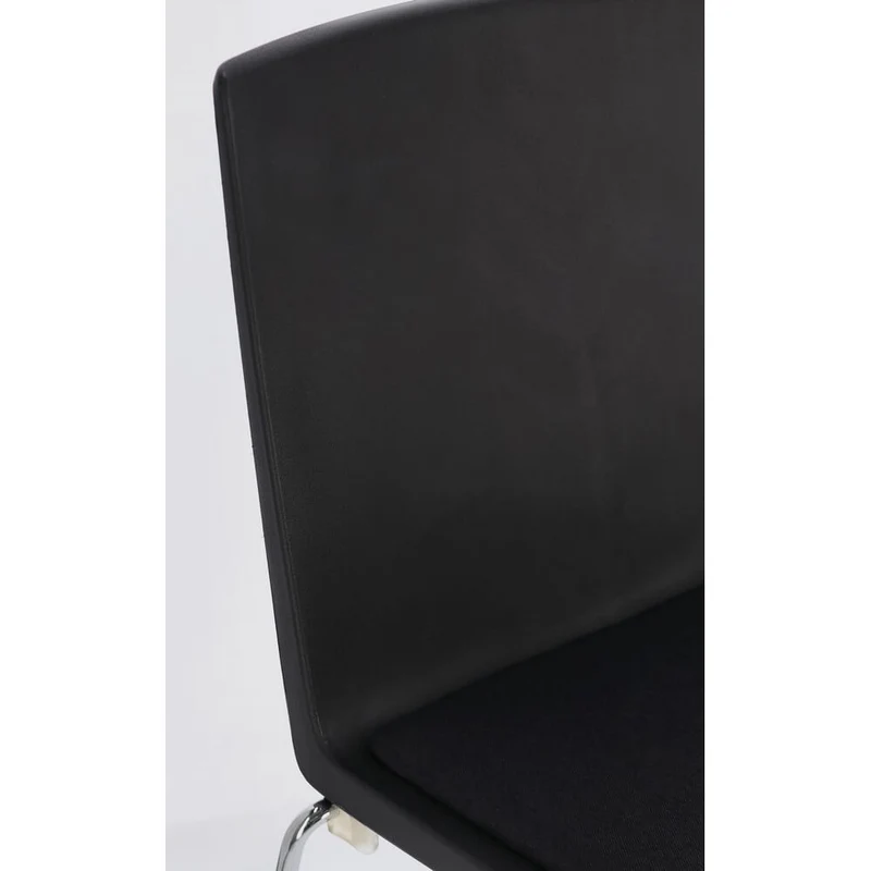 Set di 4 Sedie Impilabili con Seduta Imbottita e Gambe in Acciaio - AMARA