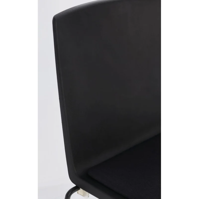 Set di 4 Sedie Impilabili con Seduta Imbottita e Gambe in Acciaio - AMARA