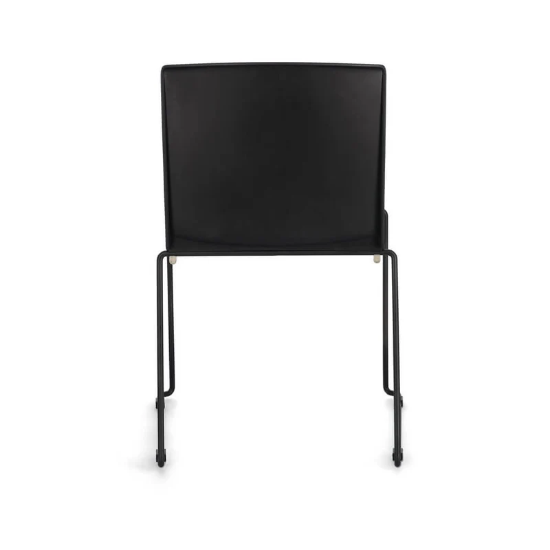 Set di 4 Sedie Impilabili con Seduta Imbottita e Gambe in Acciaio - AMARA