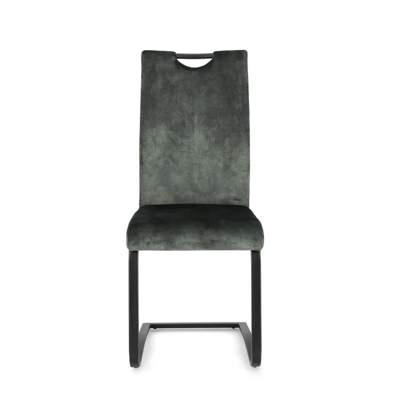 Set di 4 Sedie da Pranzo in Velluto con Gambe in Acciaio - AIMEE