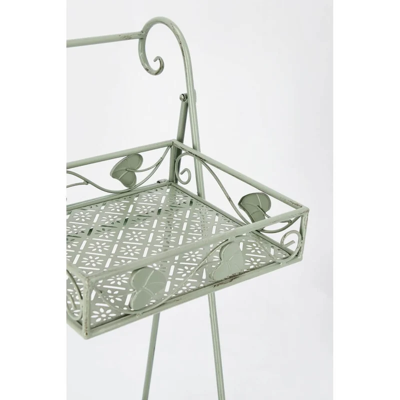 Set di 4 Porta Fiori a 2 Piani in Ferro con Ruote Stile Romantico - GIANNA