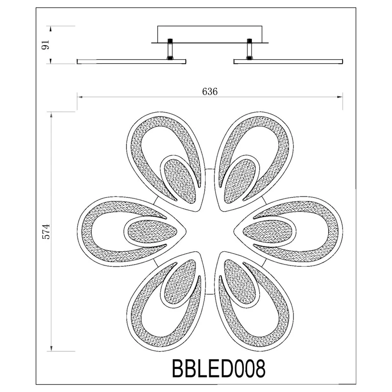BUYBUY Lampadario LED 105W, Telecomando 2.4G, Luce Regolabile 9500lm BBLED008